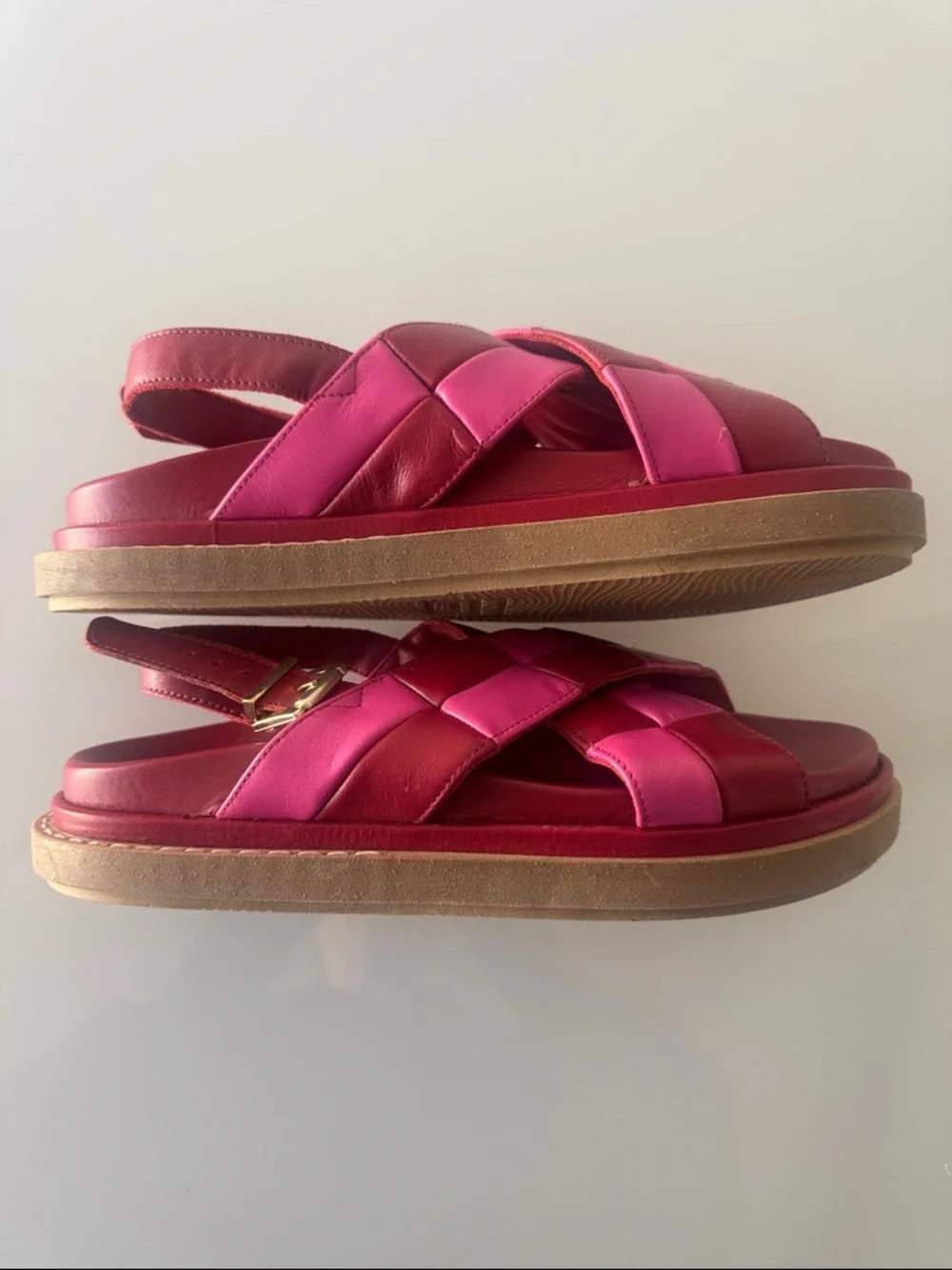 ALOHAS Marshmallow Scacchi Sandal Lipstick Red Magenta Size EU 39 - Picture 8 of 12
